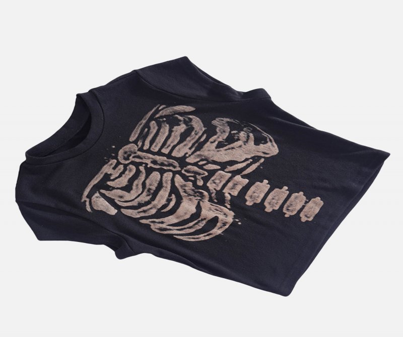 The Supermade Dark Skeleton Print Slim High Waist Tank Top