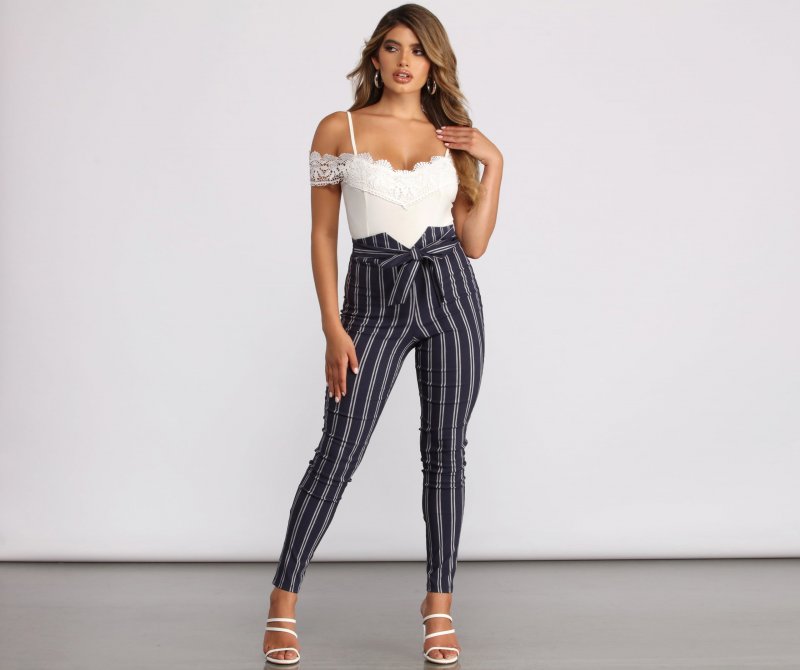 TableClothsUs Crochet Details Bodysuit
