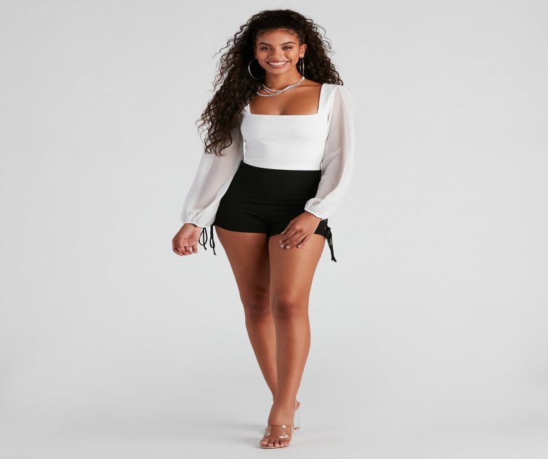TableClothsUs Classy Chic Chiffon Crop Top