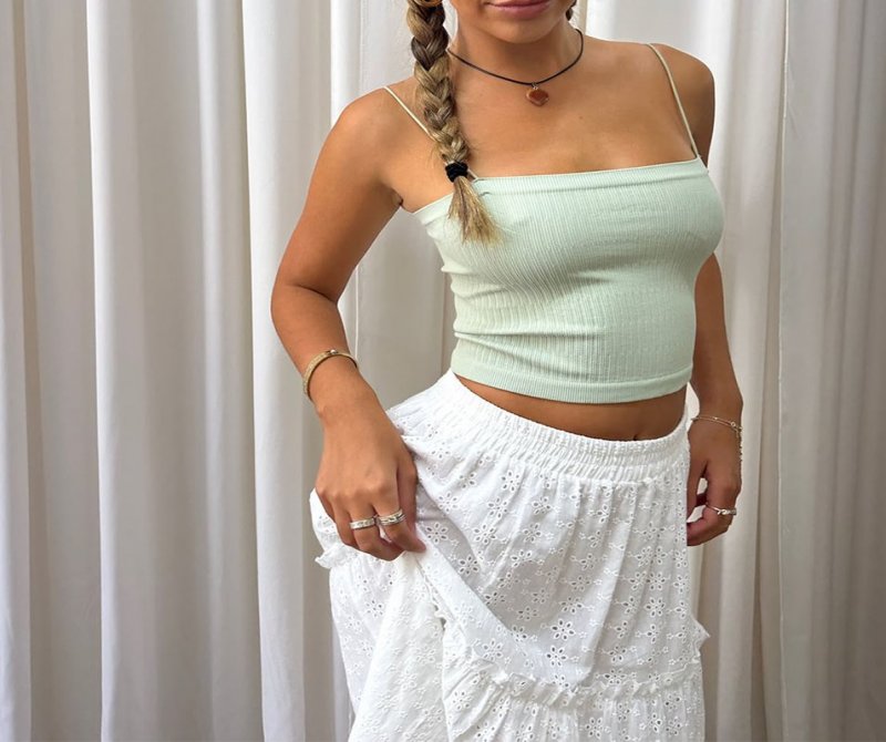 Women's Strappy Plain Mini Tank Top