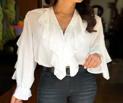 Fashion All-match Ruffle Blouse