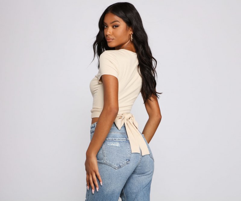TableClothsUs Basic Mood Ribbed Knit Crop Top