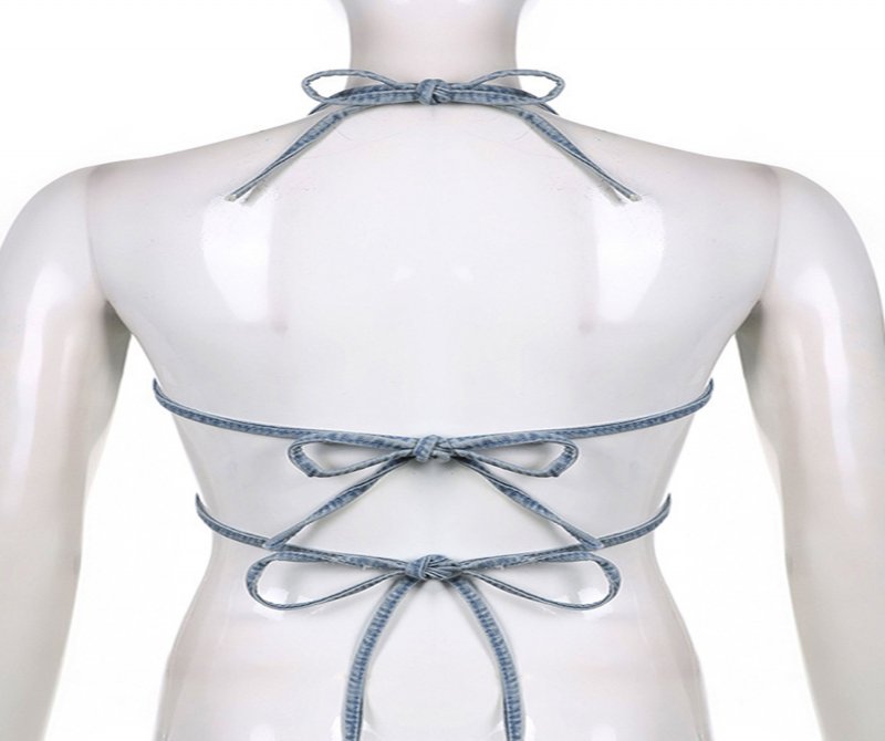 The Supermade Hot Girl Sexy Butterfly Denim Undershirt