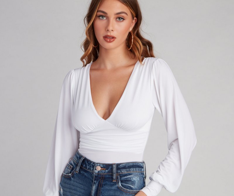 TableClothsUs Bring The Drama Puff Sleeve Bodysuit