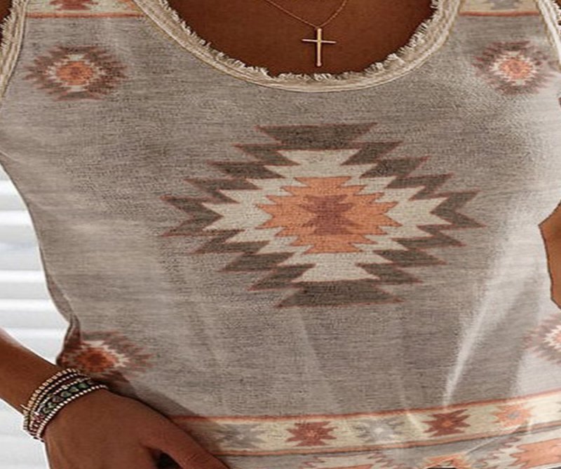 Casual V-neck Loose Sleeveless T-shirt