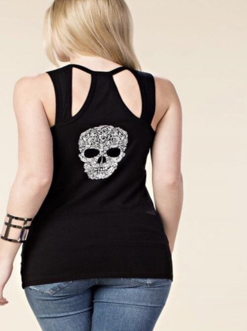 Sugar Skull Peekaboo Tank