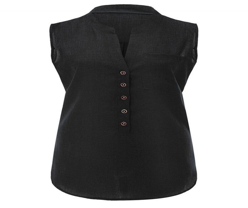Solid Color Cotton Linen Vest