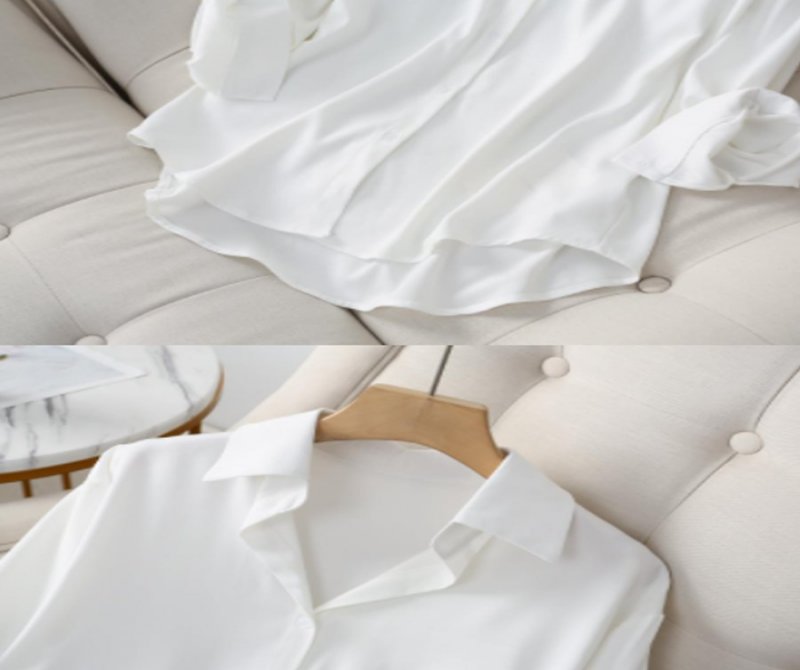 Lapel Single-breasted Solid Color Long-sleeved Blouse