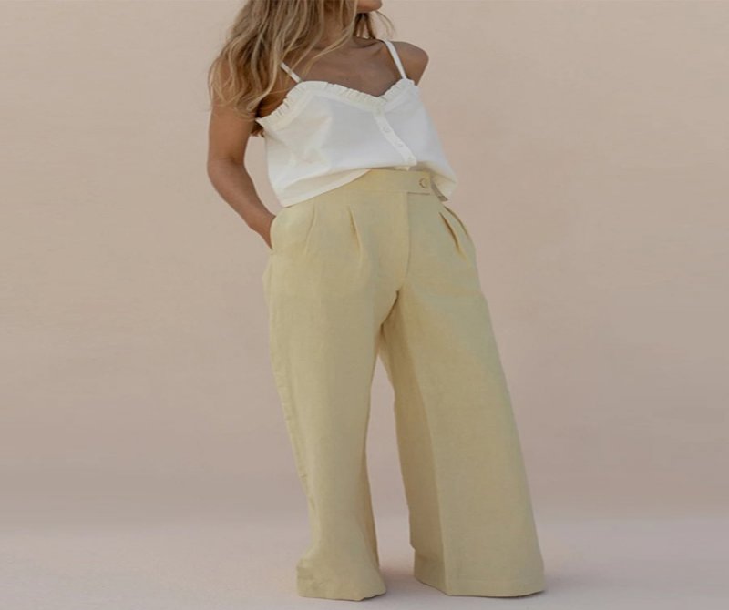 Solid Color V Neck Buttons Camisloe