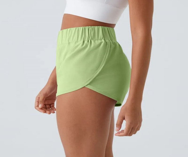 High Waisted Dolphin Hem Casual Shorts