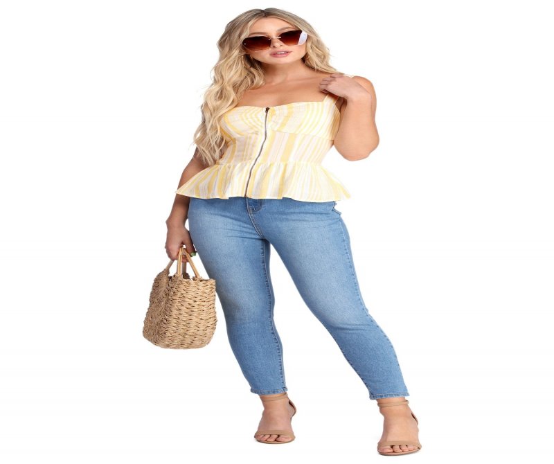 TableClothsUs All Zipped Up Peplum Top