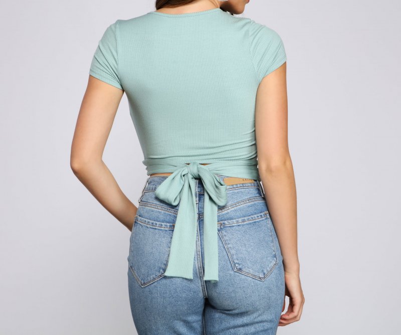 TableClothsUs Basic Mood Ribbed Knit Crop Top