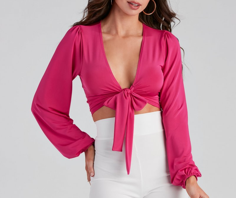 TableClothsUs Smooth Moves Tie Front Top
