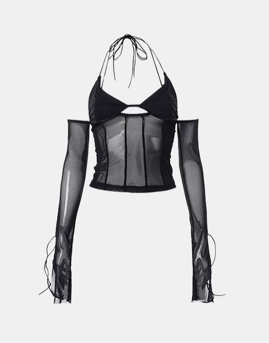 H?rneck Mesh Top