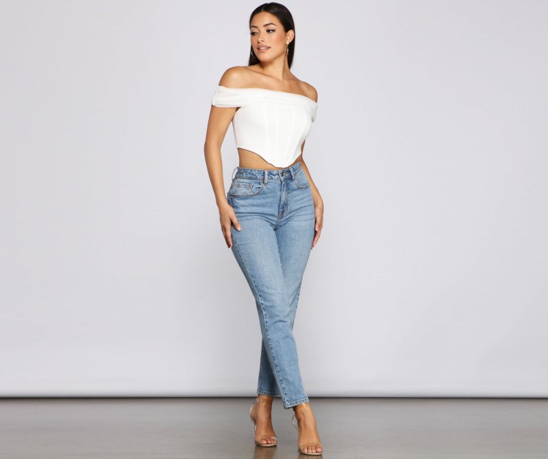 TableClothsUs Picture Perfect Off The Shoulder Bustier
