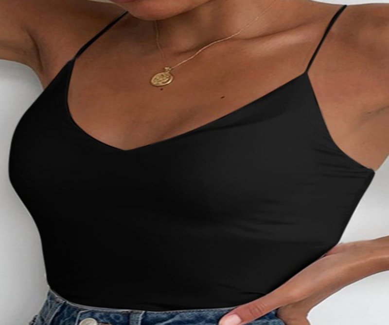 V-Neck Casual Loose Solid Color Vest T-Shirt
