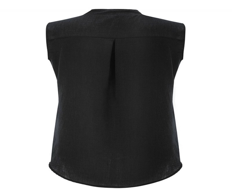 Solid Color Cotton Linen Vest