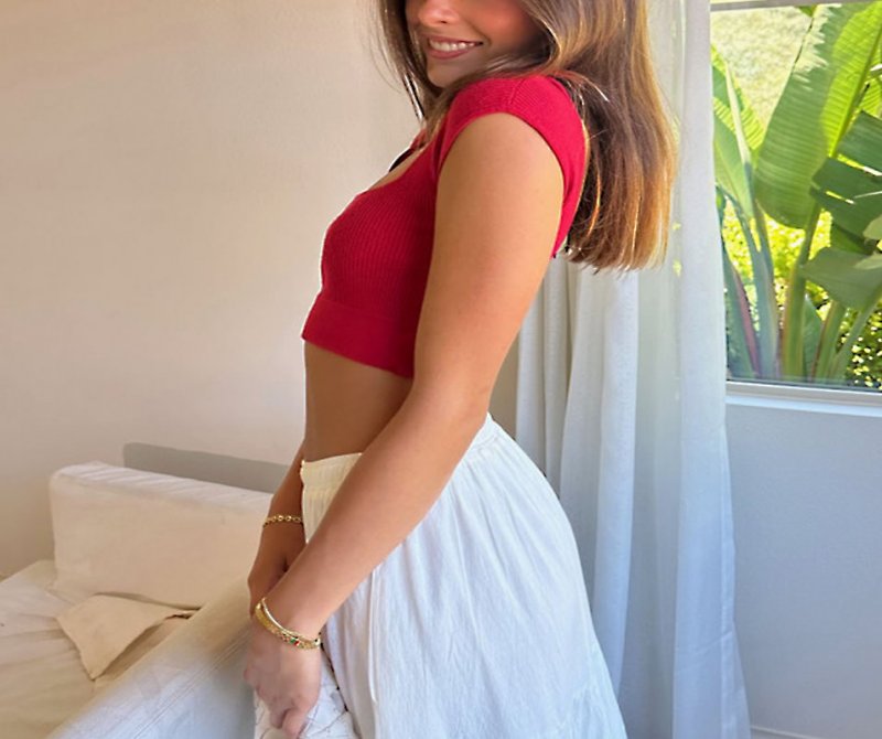 Women's Knitted Mini Crop Top