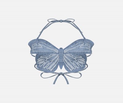 The Supermade Hot Girl Sexy Butterfly Denim Undershirt