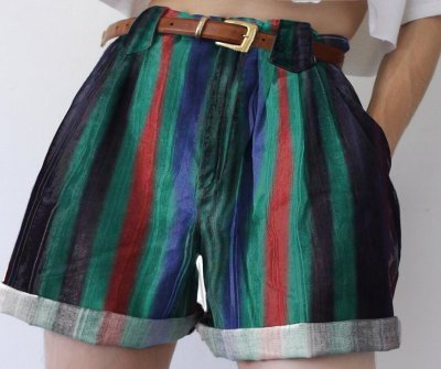 Vintage Casual Striped Shorts
