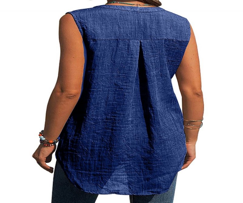 Solid Color Cotton Linen Vest