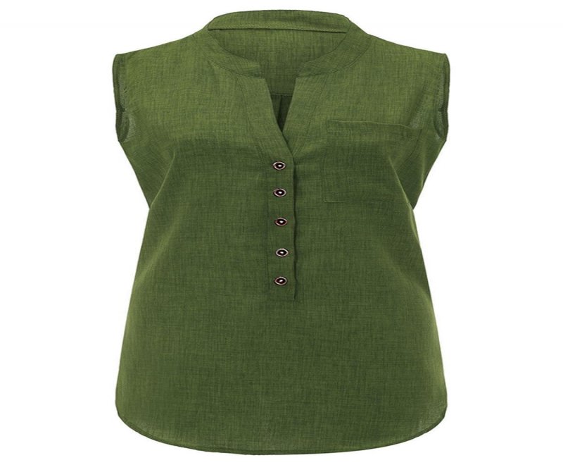 Solid Color Cotton Linen Vest