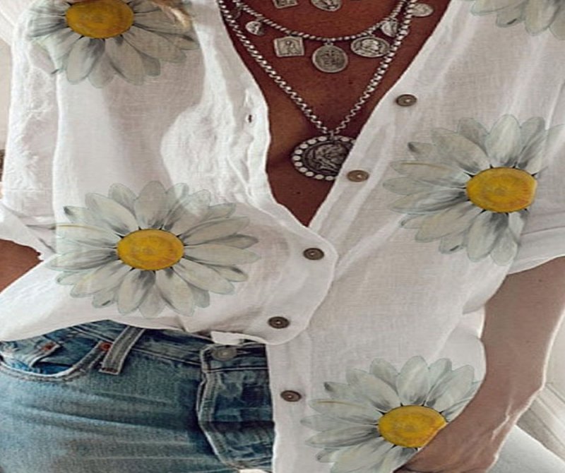 Floral Print Casual Long Sleeve Blouse