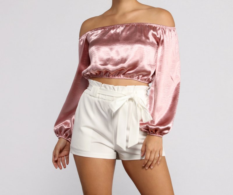 TableClothsUs Stunning Sophistication Satin Crop Top