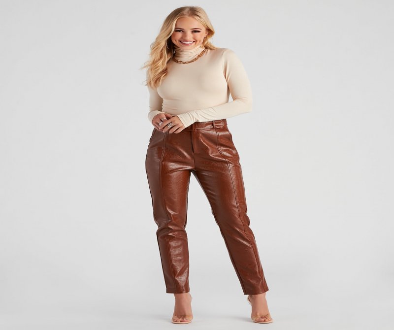 TableClothsUs Basic Long Sleeve Crepe Turtleneck Bodysuit