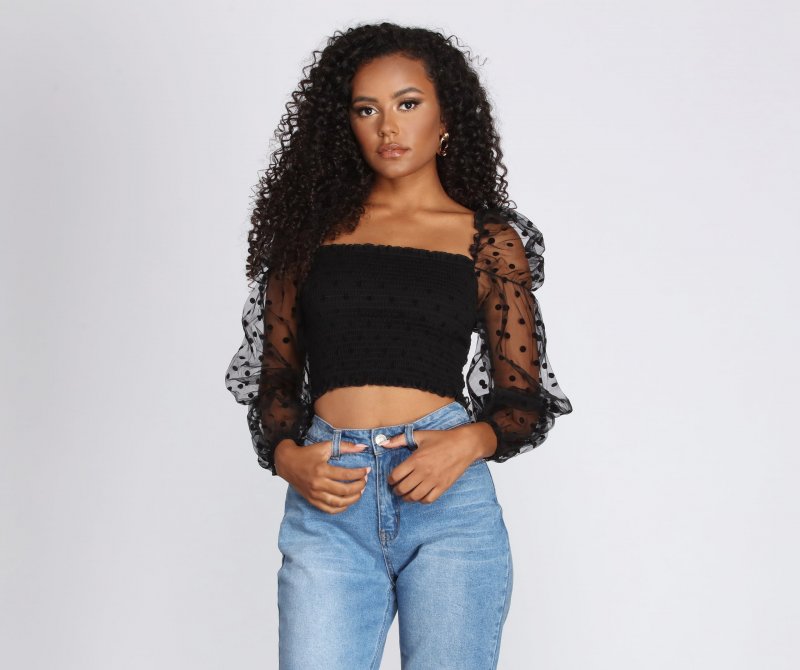 TableClothsUs Pretty In Polka Dot Smocked Top