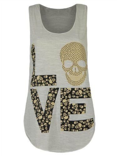 Women's Skull Print Casual Vest