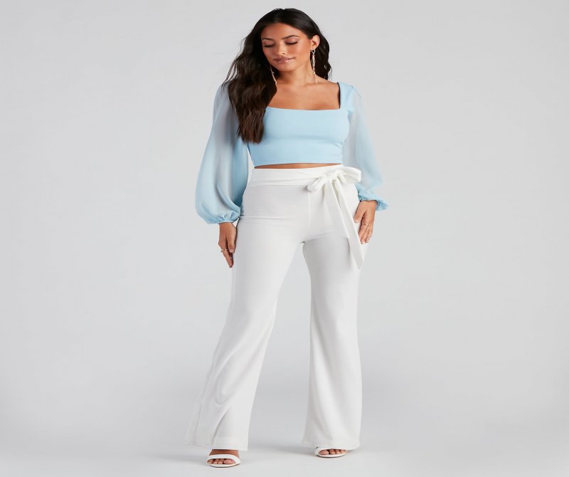 TableClothsUs Classy Chic Chiffon Crop Top