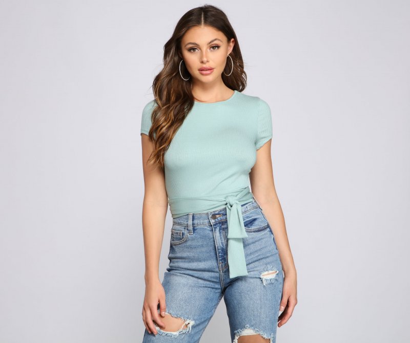 TableClothsUs Basic Mood Ribbed Knit Crop Top