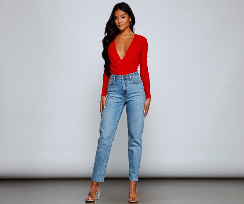 TableClothsUs Major Bling Heat Stone Mesh Bodysuit