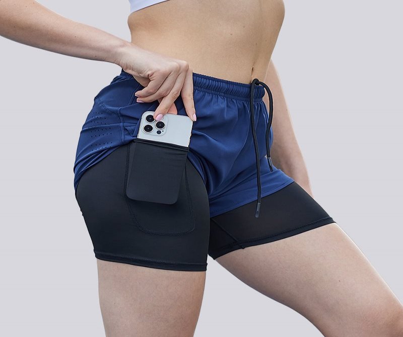 Ladies' Exposure-proof Double-layer Fitness Shorts