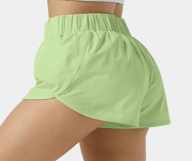 High Waisted Dolphin Hem Casual Shorts