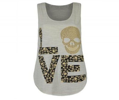 Women's Skull Print Casual Vest