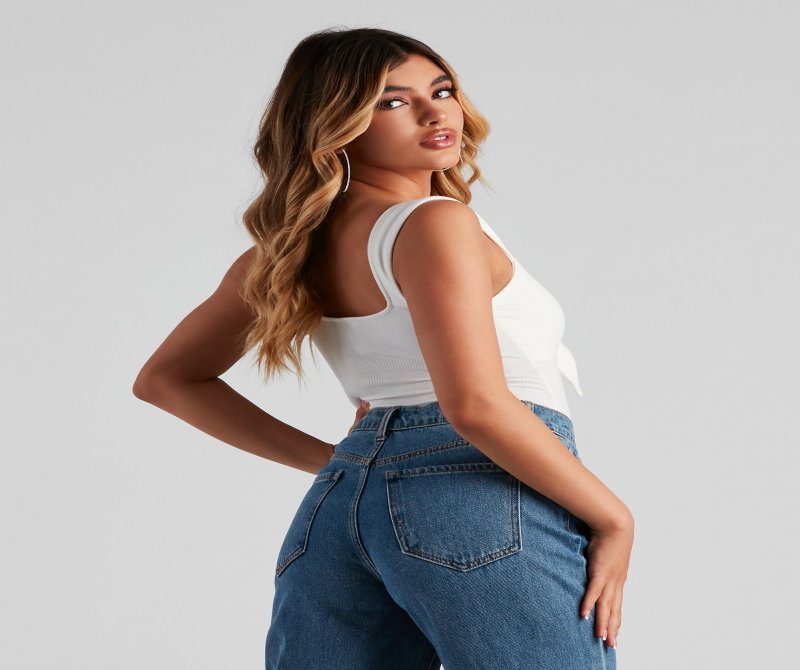 TableClothsUs Sweet Vibes Tie-Front Bodysuit