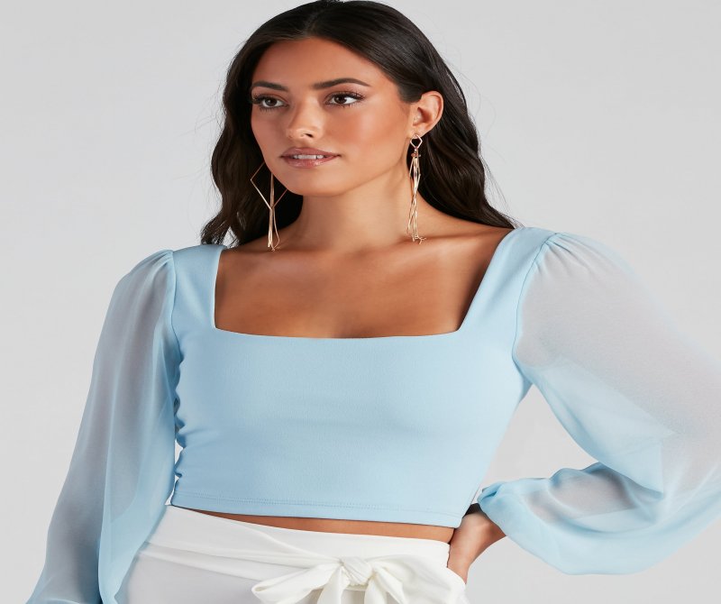 TableClothsUs Classy Chic Chiffon Crop Top