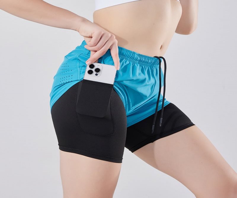 Ladies' Exposure-proof Double-layer Fitness Shorts
