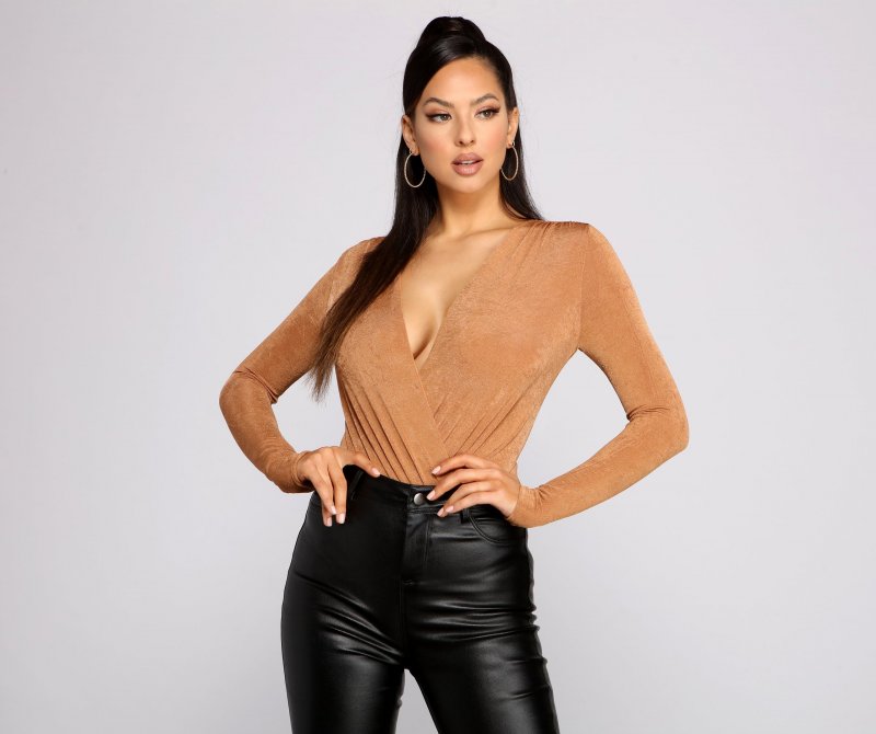 TableClothsUs Chic Style Long Sleeve Bodysuit