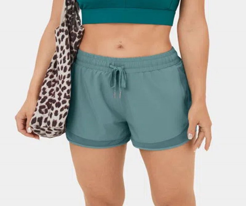 Breezeful? High-Waist Drawstring Side Mesh Pocket 2-in-1 Quick-Dry Running Shorts