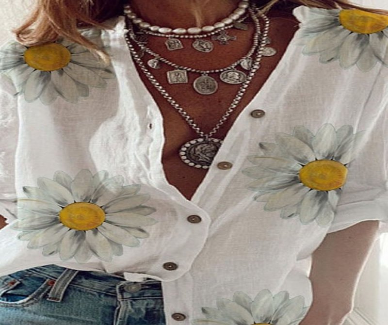 Floral Print Casual Long Sleeve Blouse