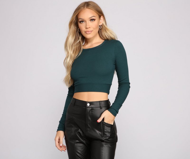TableClothsUs Wrap Waist Ribbed Crop Top
