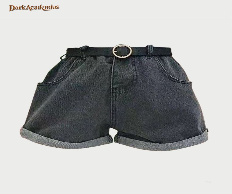 Retro Distressed Pocket Denim Shorts