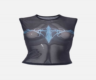 The Supermade Cool Spice Patterned Mesh Tank Top
