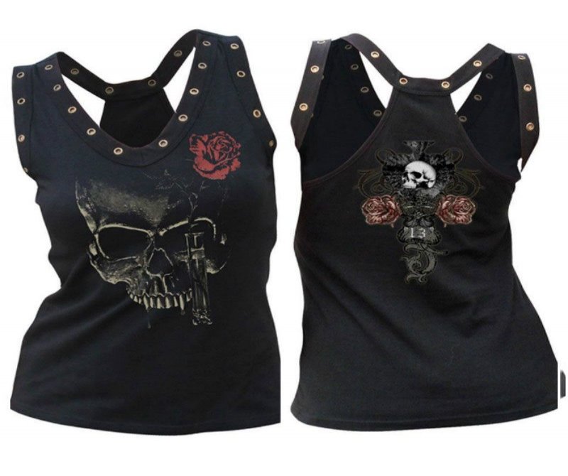 Womens Skull Print Casual Vest