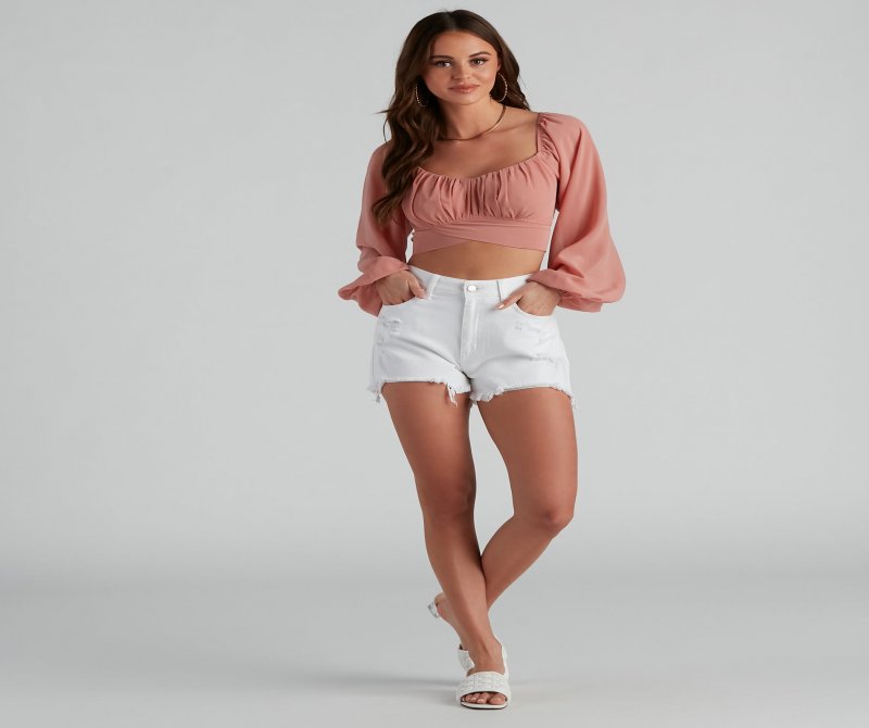 TableClothsUs Such A Daydream Chiffon Crop Top