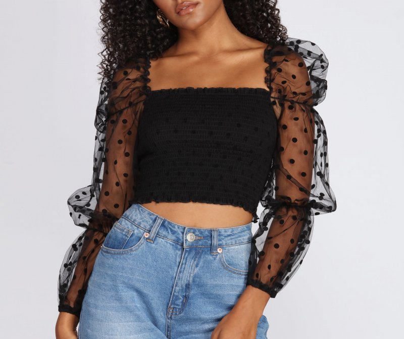 TableClothsUs Pretty In Polka Dot Smocked Top