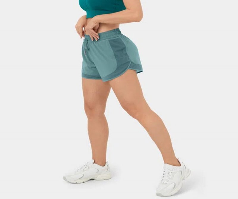Breezeful? High-Waist Drawstring Side Mesh Pocket 2-in-1 Quick-Dry Running Shorts